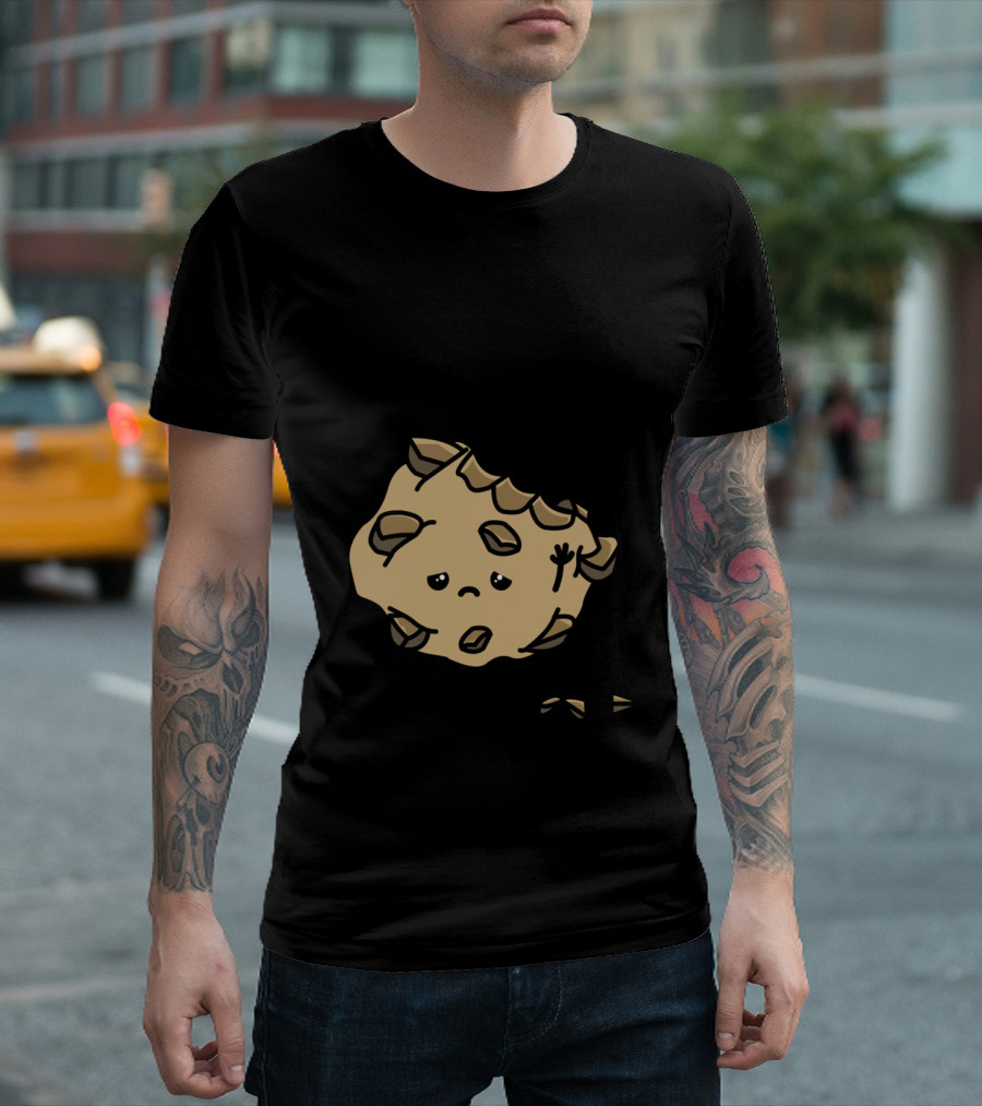 FOOD Cookies Cartoon Character Sad Emotion T-Shirt