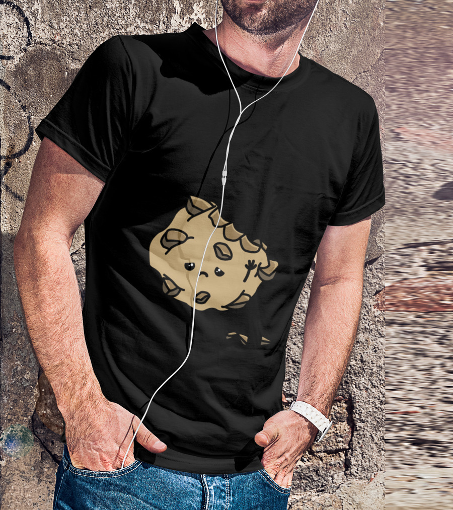 FOOD Cookies Cartoon Character Sad Emotion T-Shirt