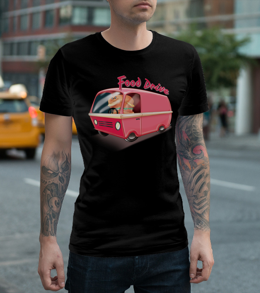 Food Drive Hamburger Van Punny T-Shirt
