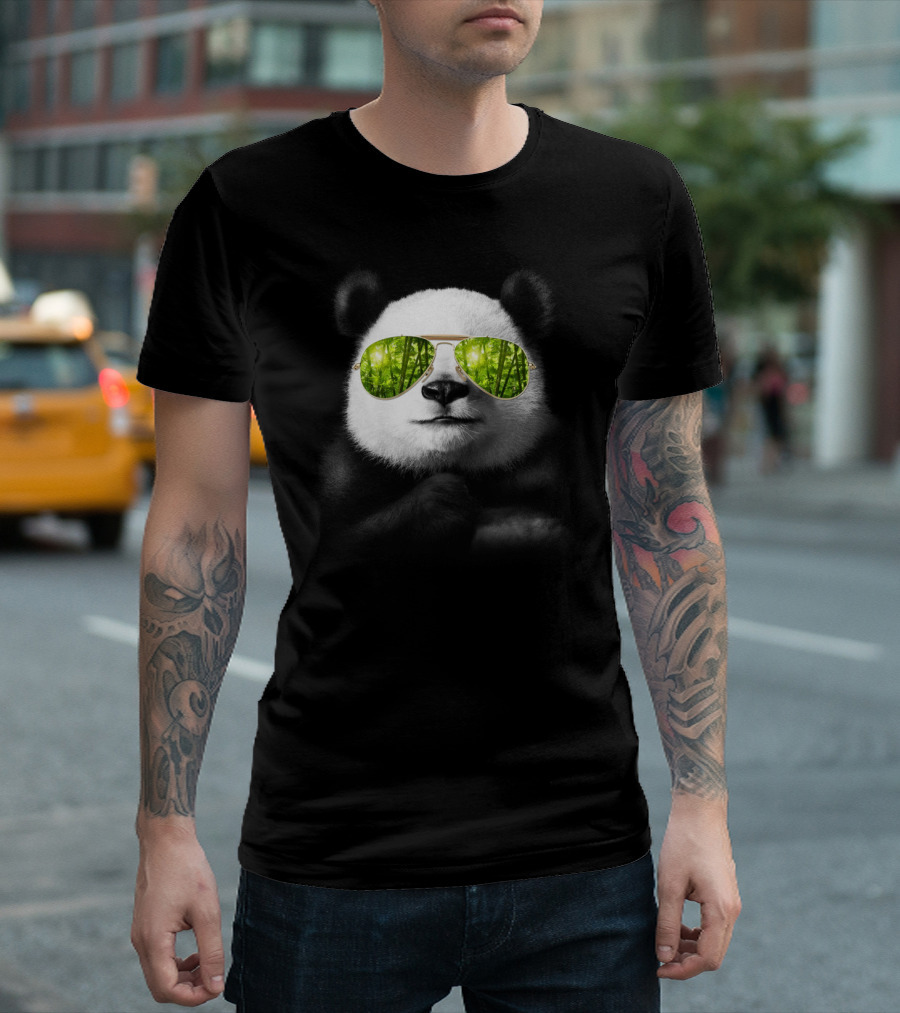 Cool Panda Jun Salaza Sunglasses Jungle Reflection T-Shirt