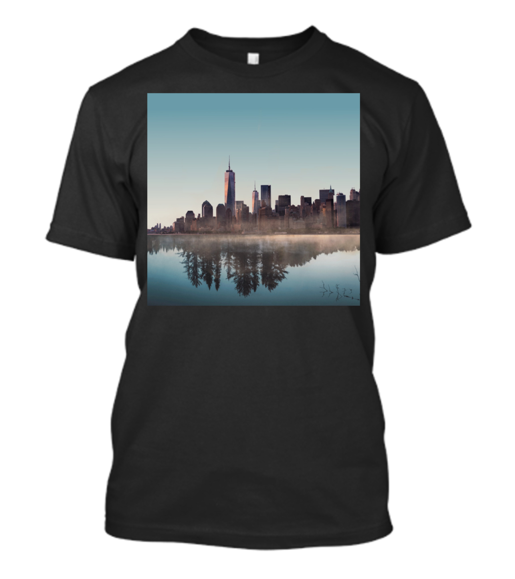 Extinction City Skyline Reflection With Forest T-Shirt