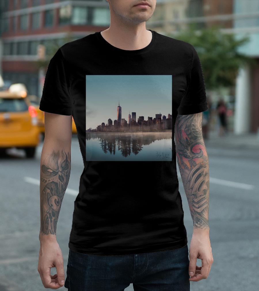 Extinction City Skyline Reflection With Forest T-Shirt
