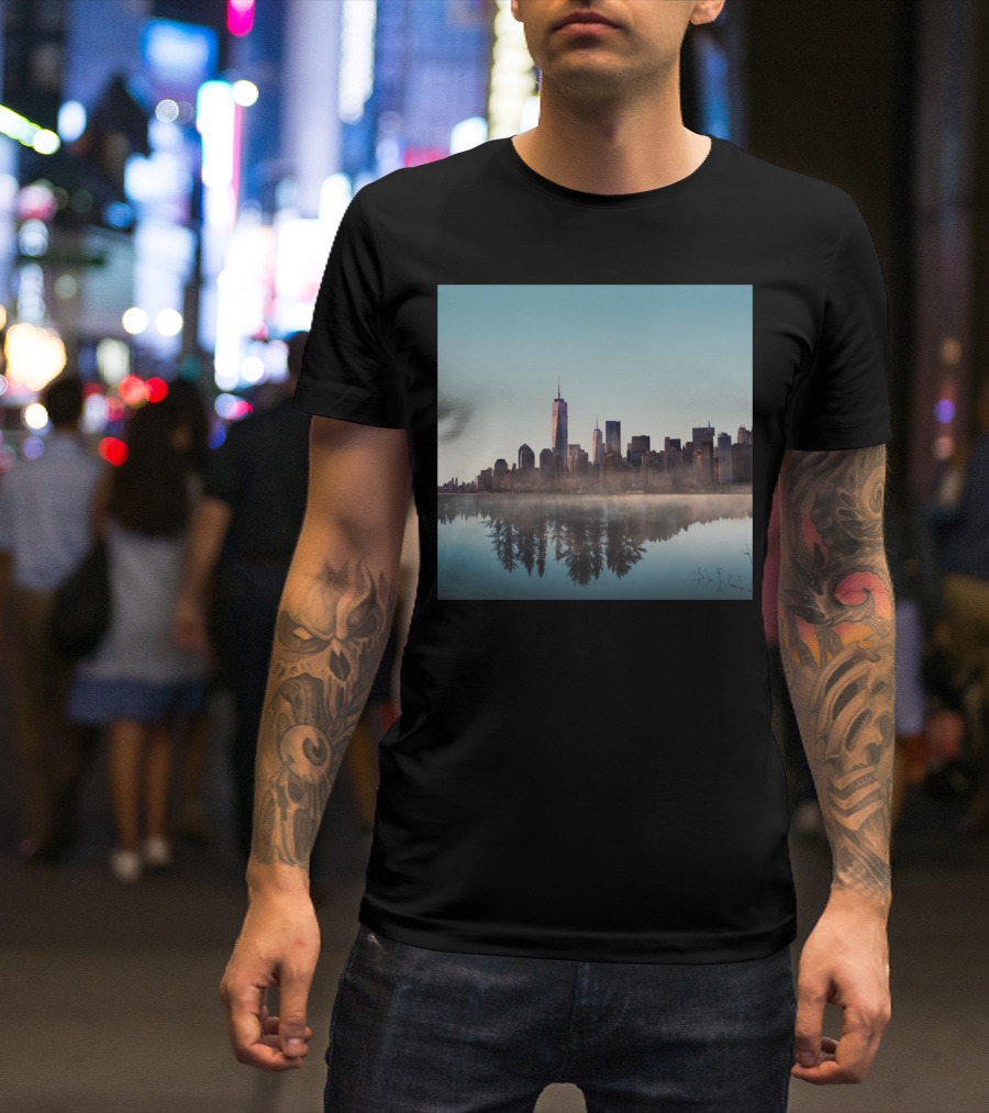 Extinction City Skyline Reflection With Forest T-Shirt