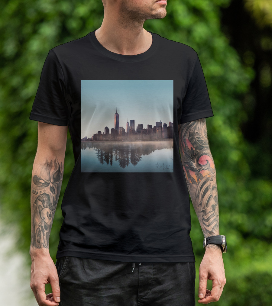 Extinction City Skyline Reflection With Forest T-Shirt
