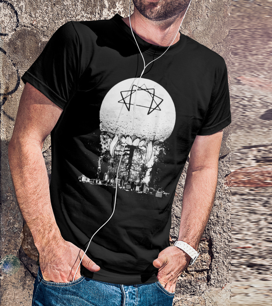 Food For The Moon Star Symbol Cityscape T-Shirt