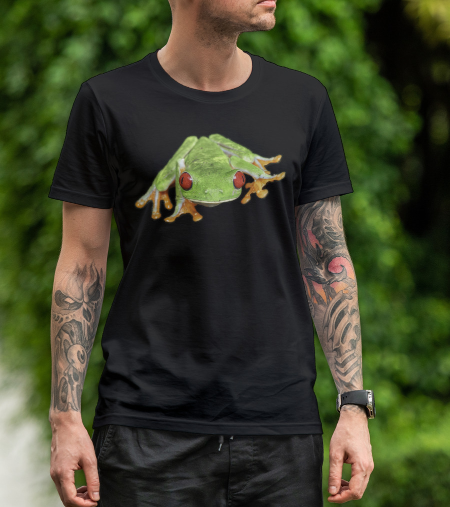 Red Eyed Tree Frog Bright Green And Orange Details T-Shirt