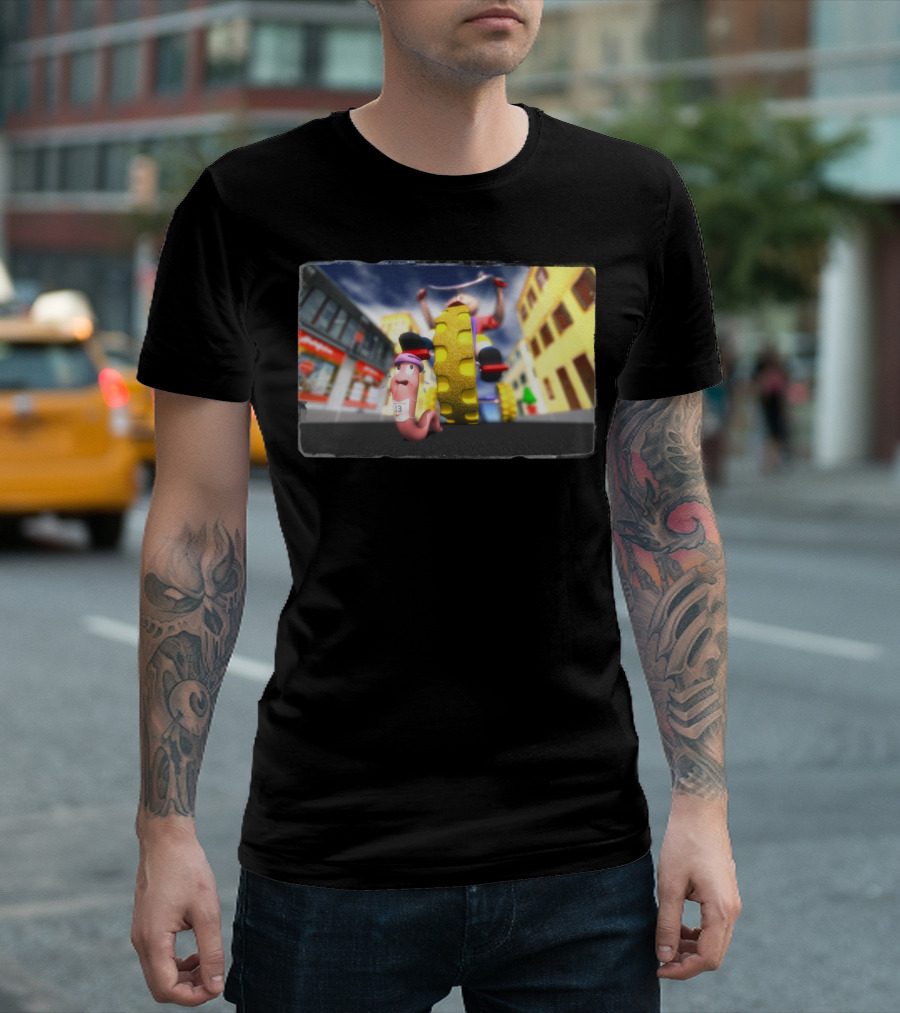 Extreme Race Worm on Tricycle Adventure T-Shirt