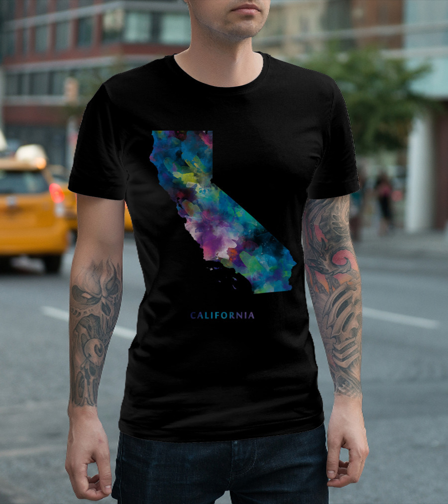 California Watercolor Map T-Shirt