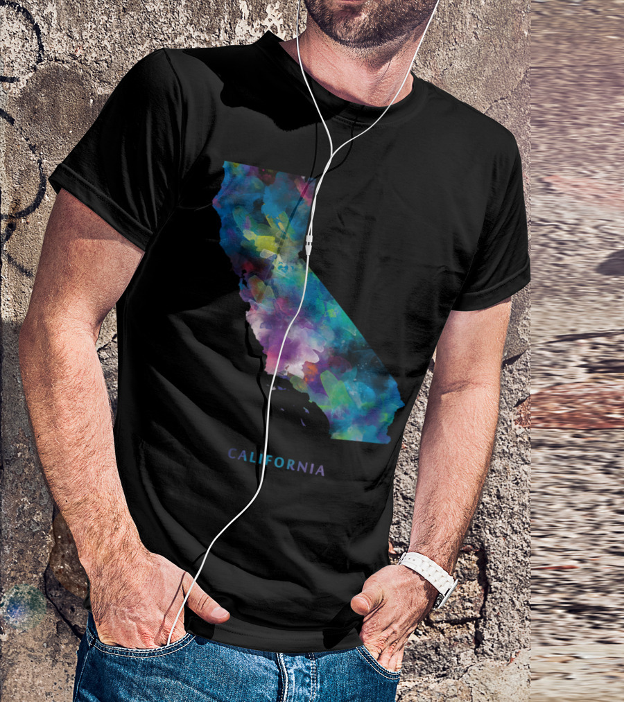 California Watercolor Map T-Shirt