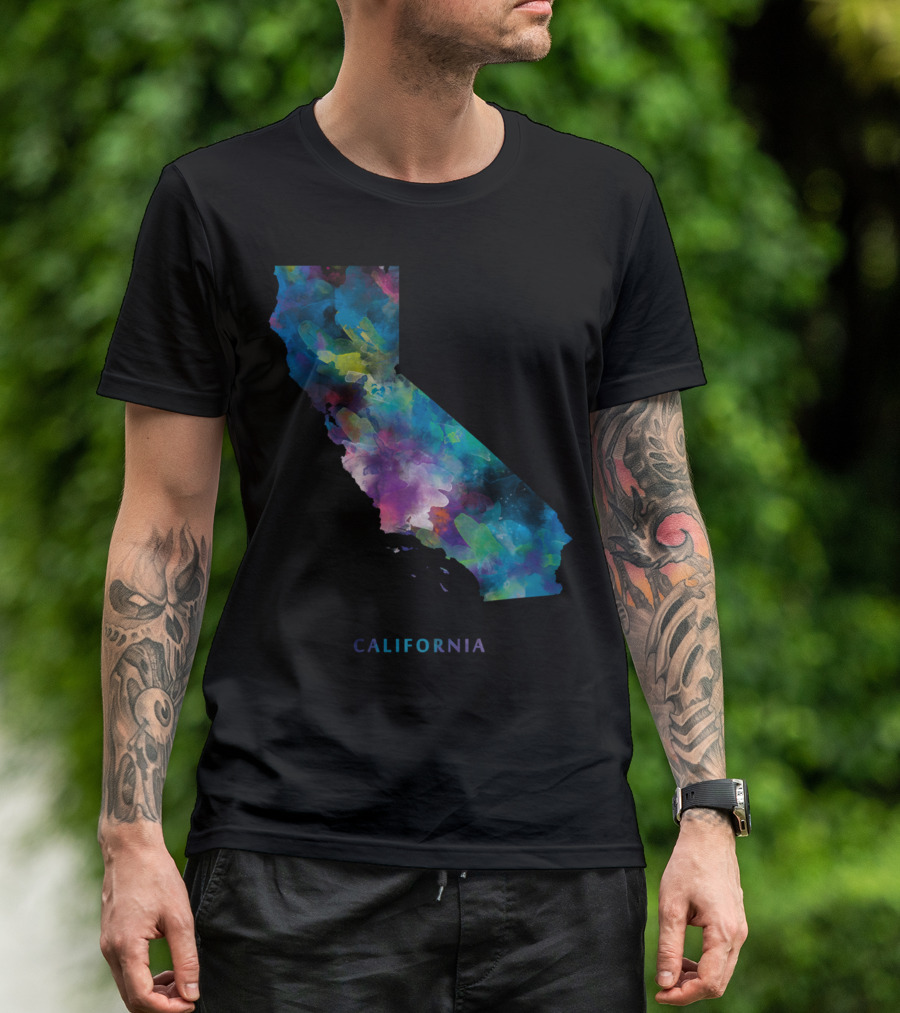 California Watercolor Map T-Shirt