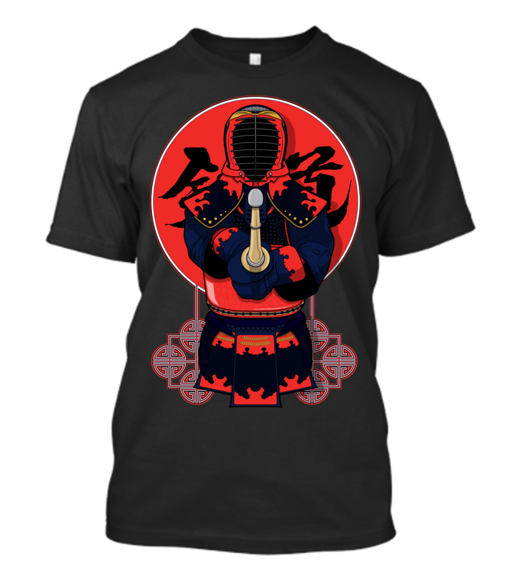 Red Kendo Warrior Art With Traditional Japanese Elements T-Shirt