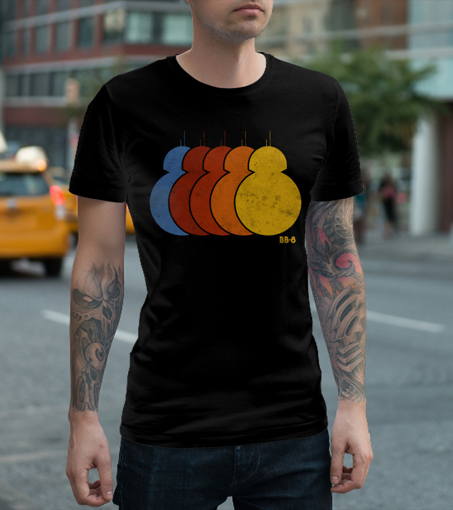 BB-8 Rainbow Droid Silhouette Sequence T-Shirt