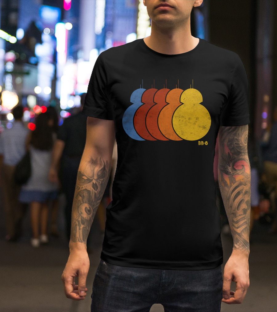 BB-8 Rainbow Droid Silhouette Sequence T-Shirt