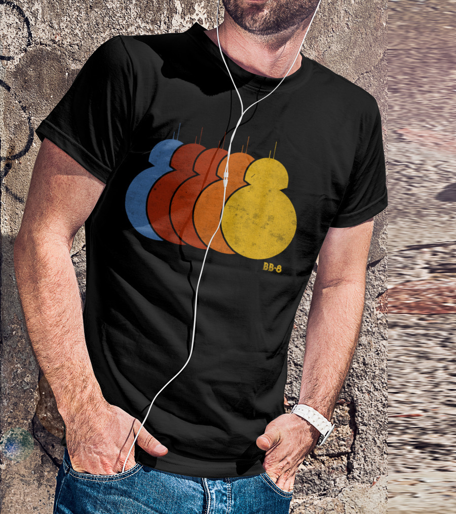 BB-8 Rainbow Droid Silhouette Sequence T-Shirt