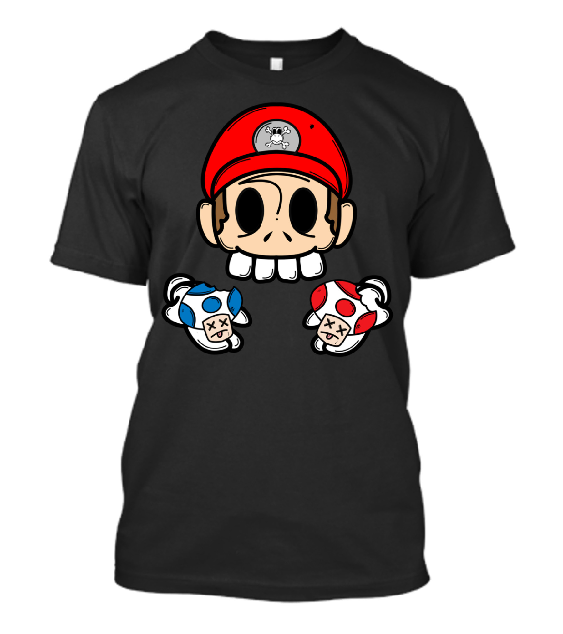Red Or Blue Bl Parody Gaming Character Mushrooms T-Shirt