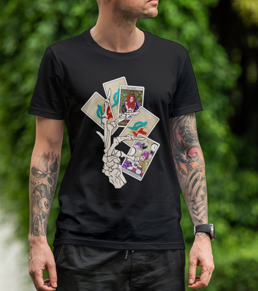 The Fool The Magician Tarot Cards Skeleton Hand Make Your Own Luck T-Shirt