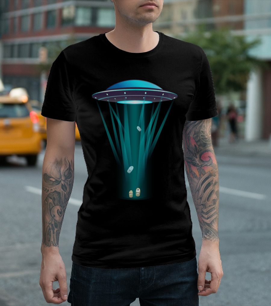 Abductees UFO Spaceship Alien Encounter Capsule Beam T-Shirt