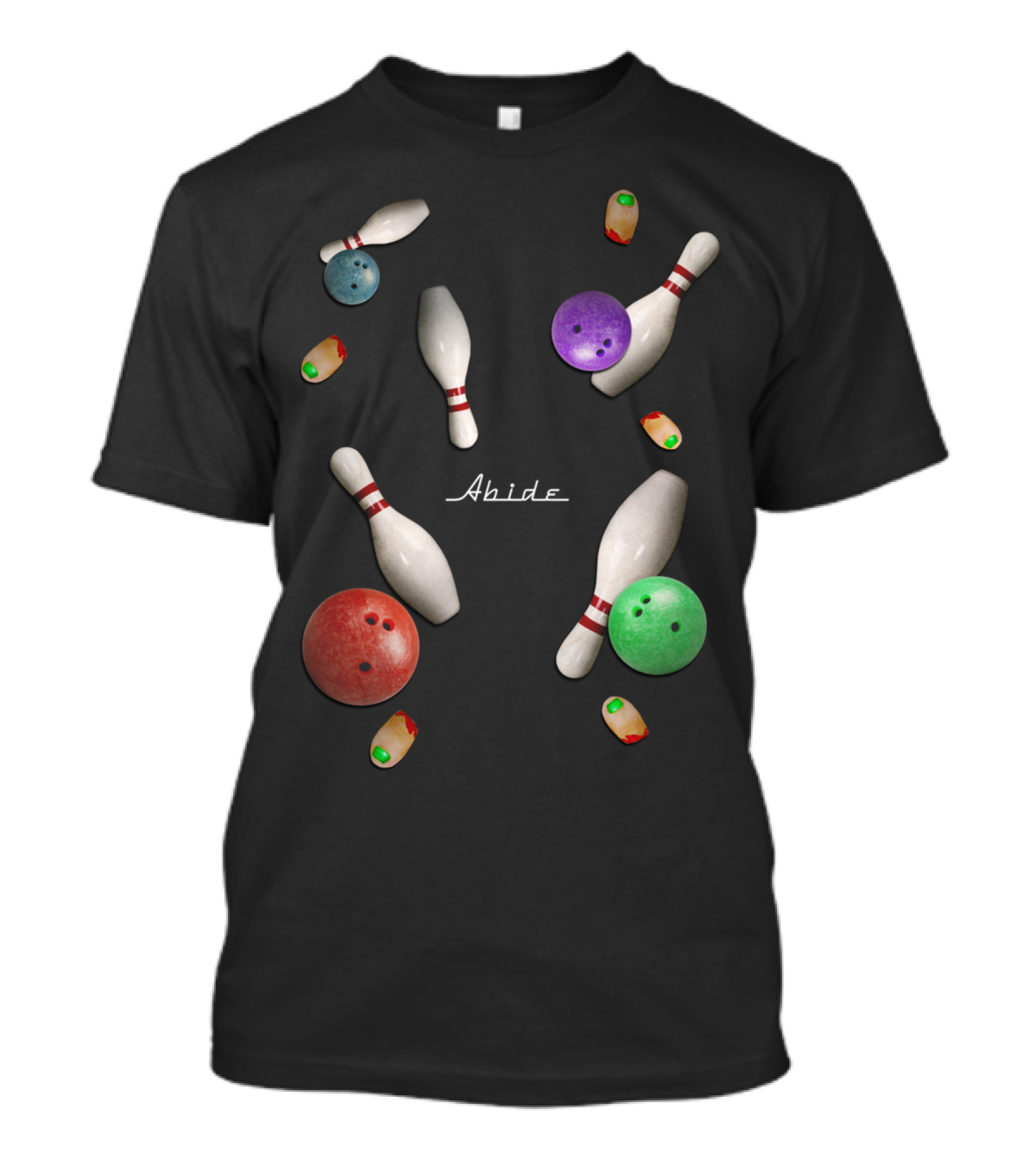 Abide Bowling Pins And Balls With White Russian Drinks T-Shirt