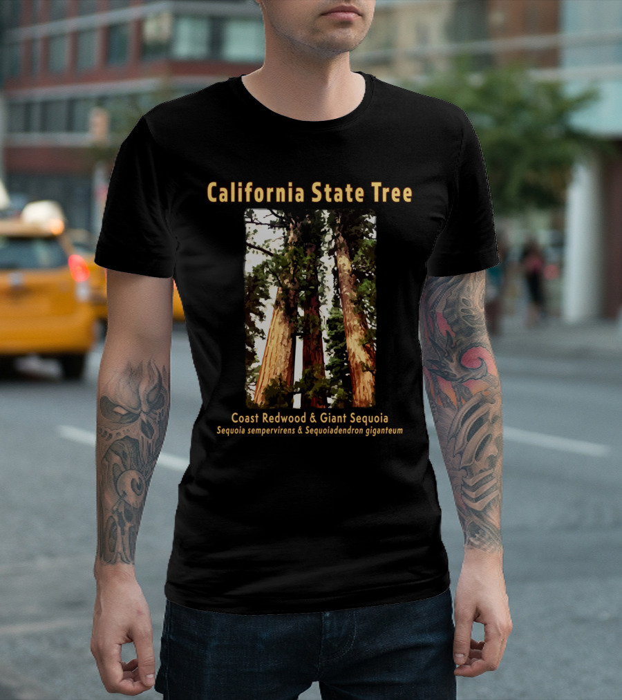 California State Tree Coast Redwood and Giant Sequoia Sequoia sempervirens and Sequoiadendron giganteum T-Shirt