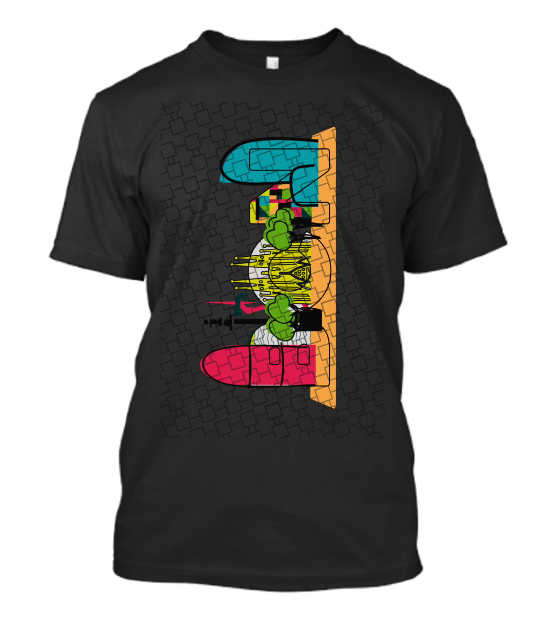 BCN Barcelona Skyline Colorful Abstract Architecture T-Shirt