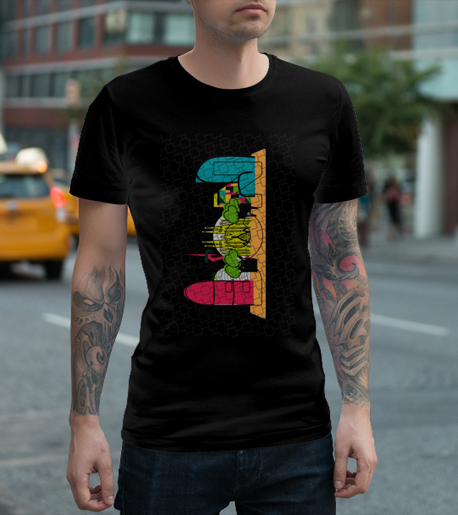 BCN Barcelona Skyline Colorful Abstract Architecture T-Shirt