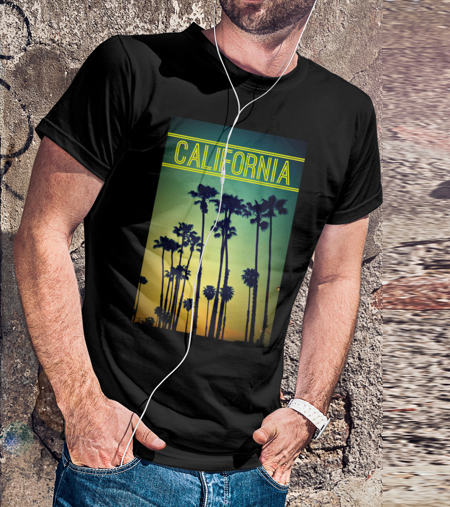 CALIFORNIA Palm Trees Sunset T-Shirt