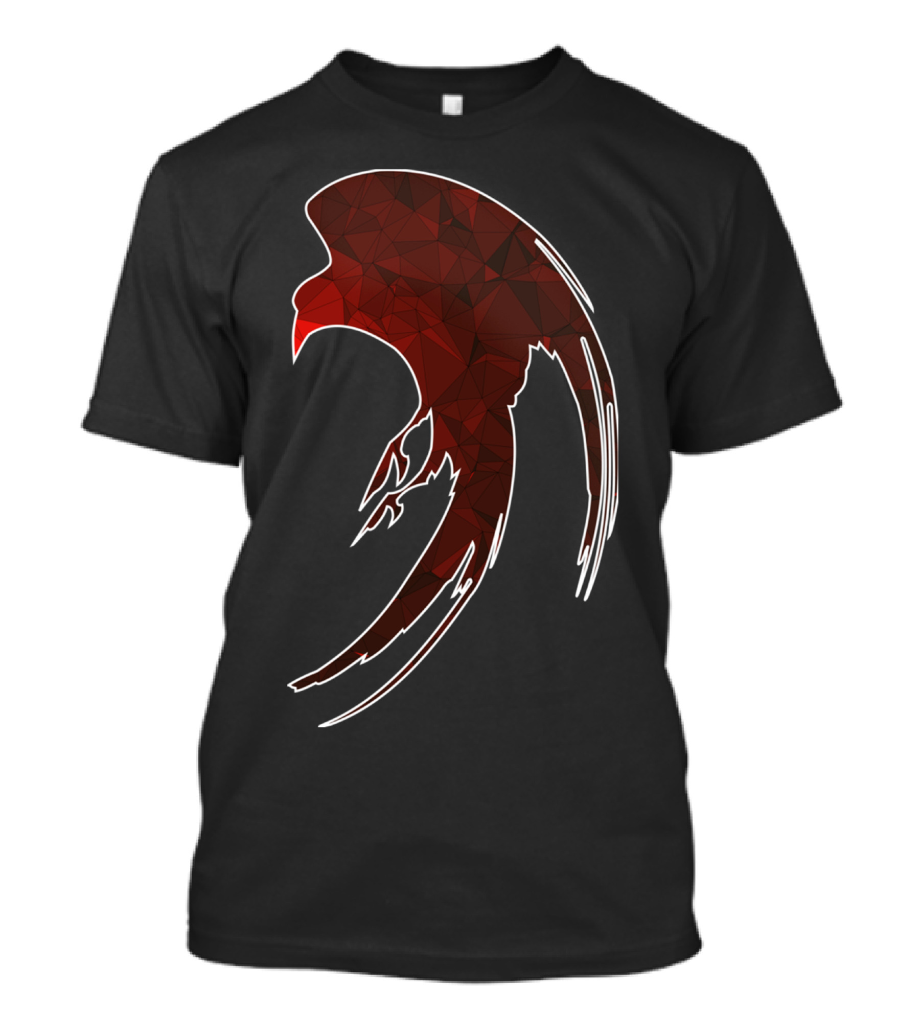 Red Shadow Crow Abstract T-Shirt