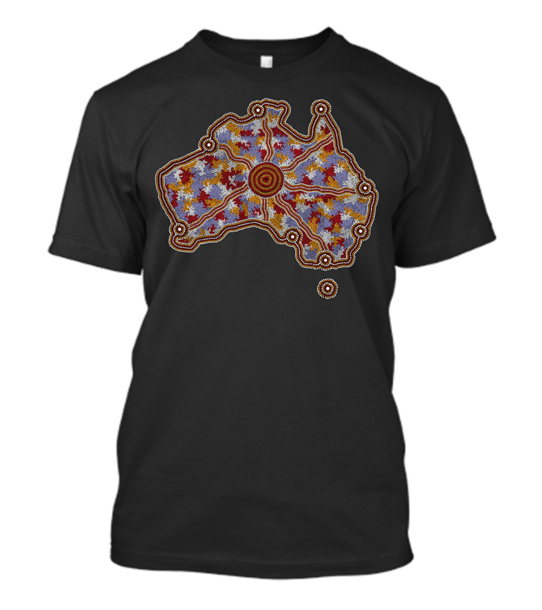 Aboriginal Art Authentic Aboriginal Australia Dot Painting Map T-Shirt