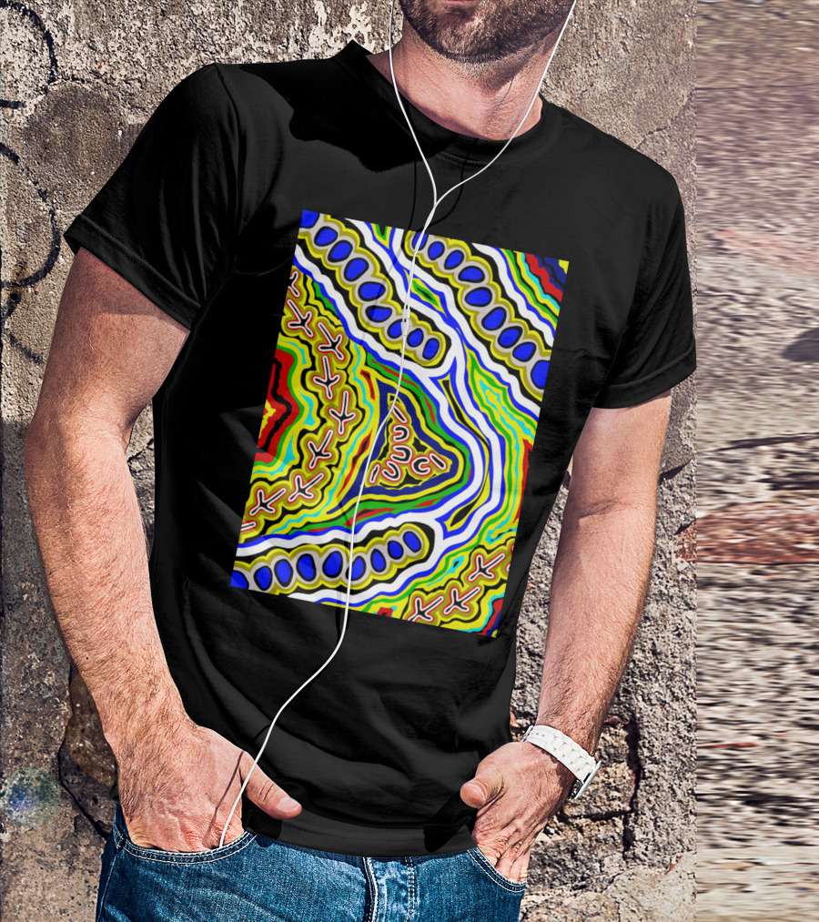 Aboriginal Art Authentic Emu Dream Vibrant Tribal T-Shirt