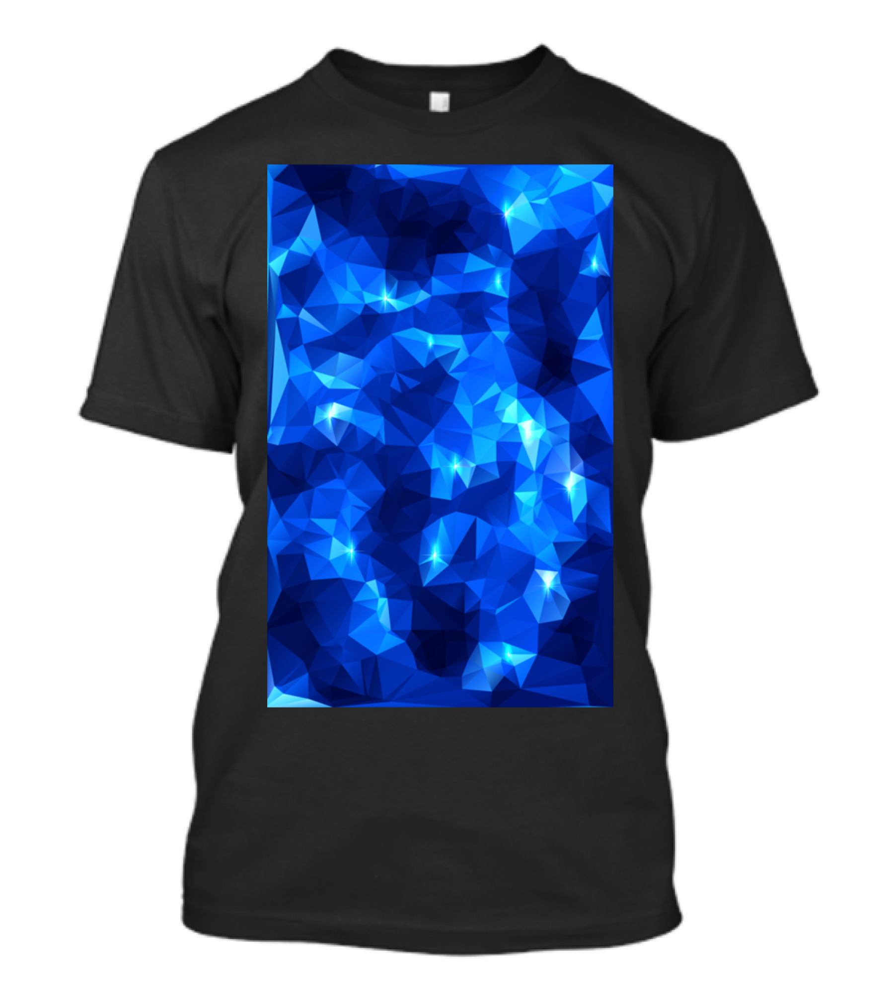 Blue Water Sparkling Low Poly Geometric T-Shirt