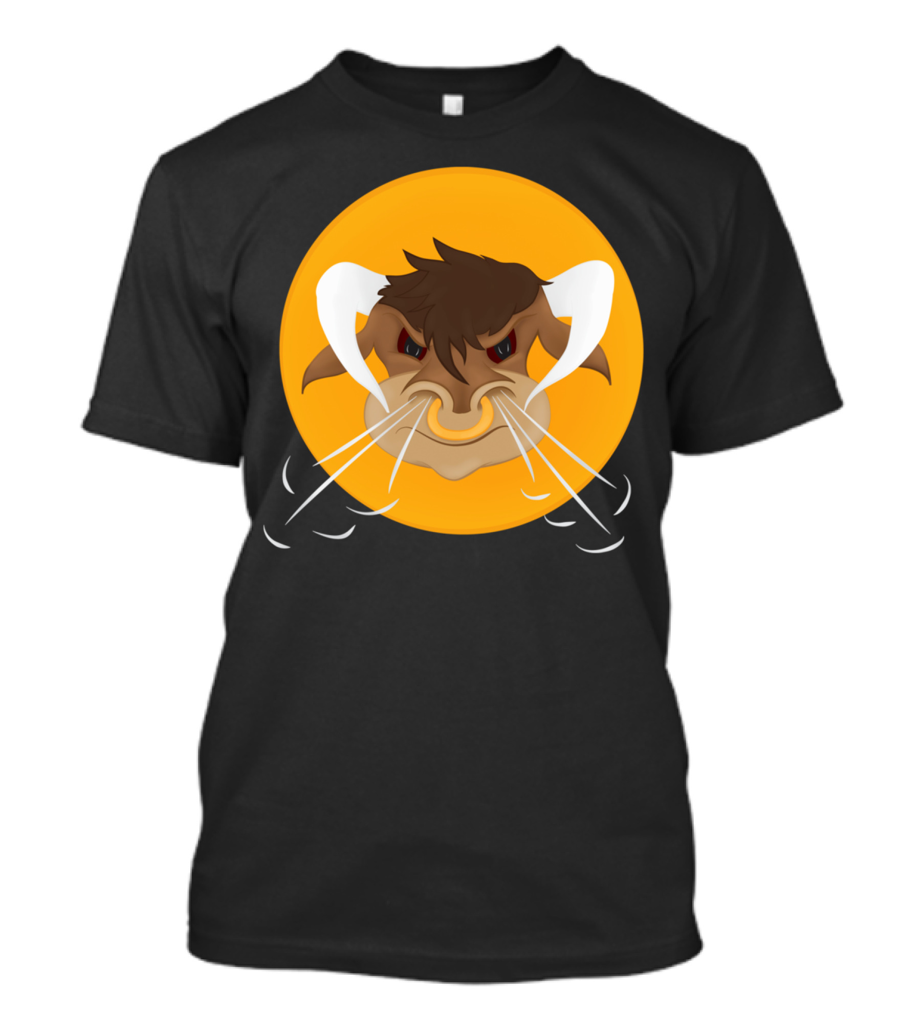 Be Brave Angry Bull In Yellow Circle T-Shirt