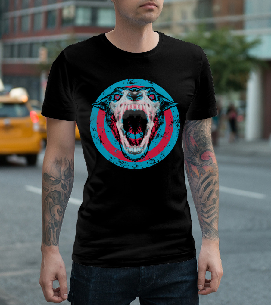 Symetricwolf Geometric Wild Animal T-Shirt