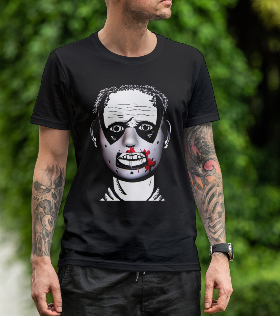 Man Eater Creepy Clown Face Blood Splatter T-Shirt