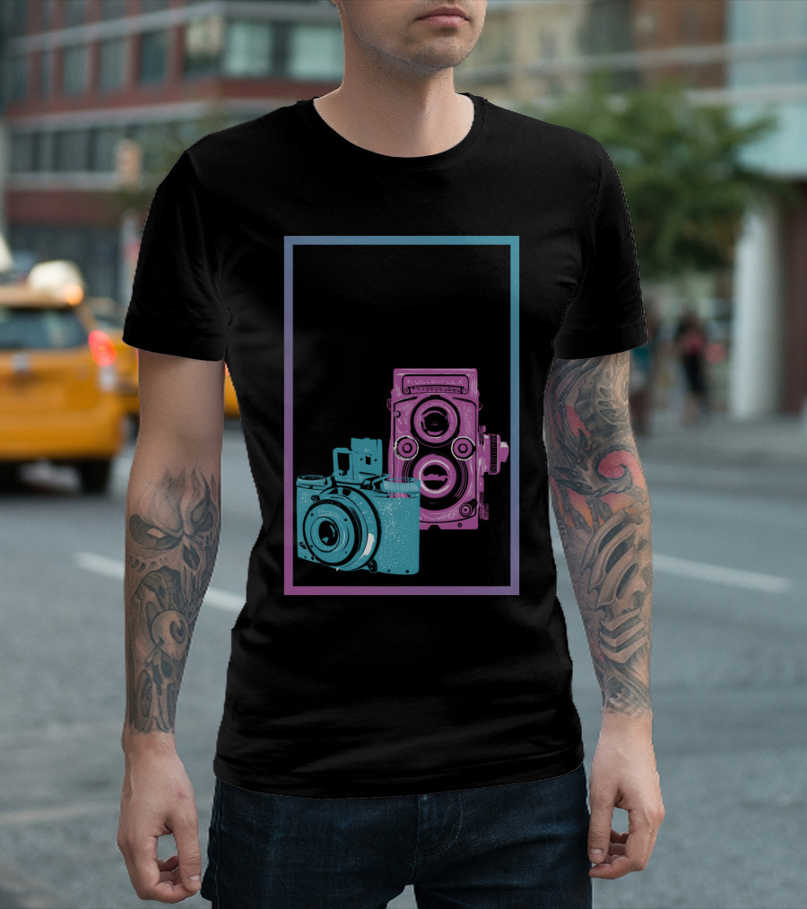 Photography Definition Multicolor Vintage Cameras T-Shirt