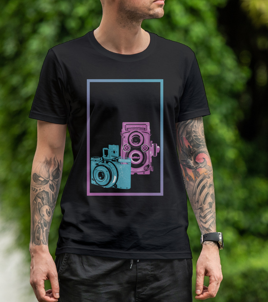Photography Definition Multicolor Vintage Cameras T-Shirt