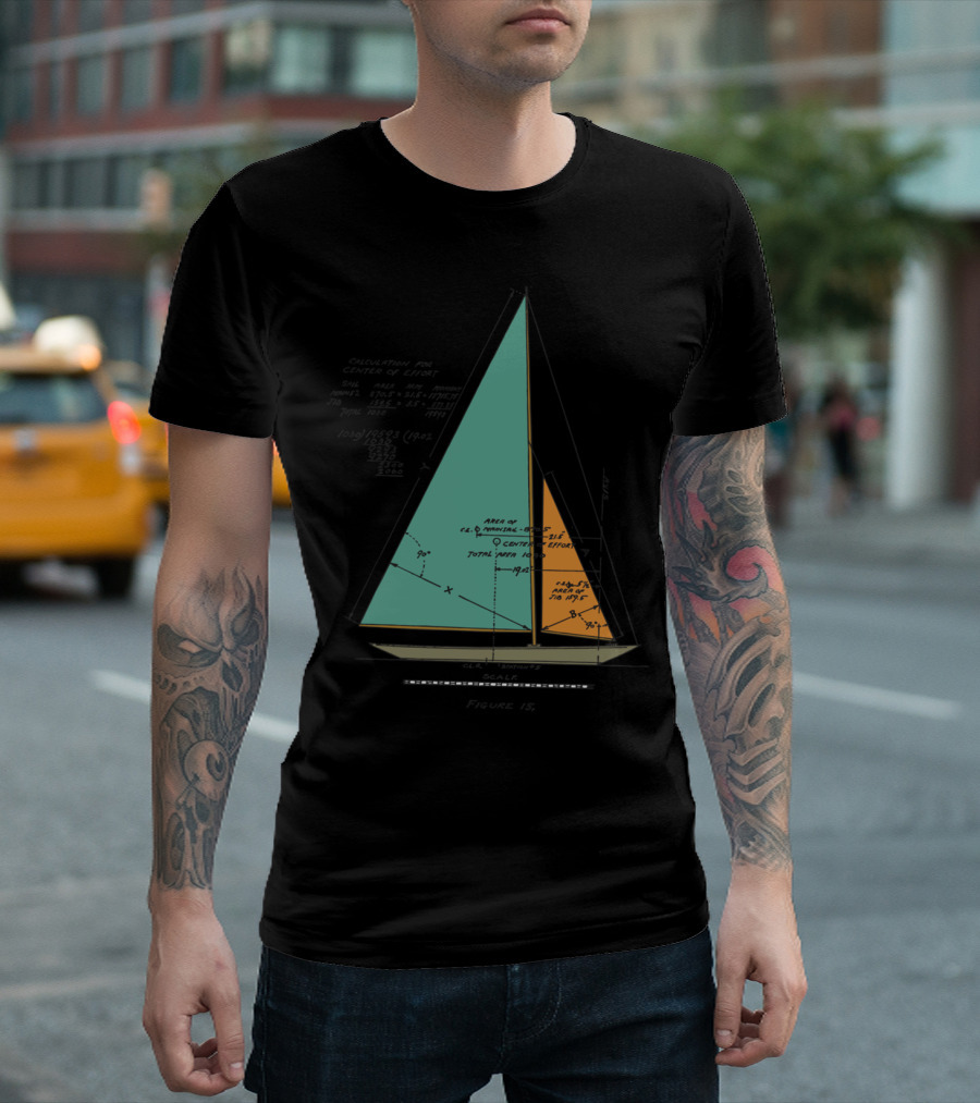 BOATING SAILBOAT DIAGRAM WITH CENTER OF EFFORT CALCULATIONS T-Shirt