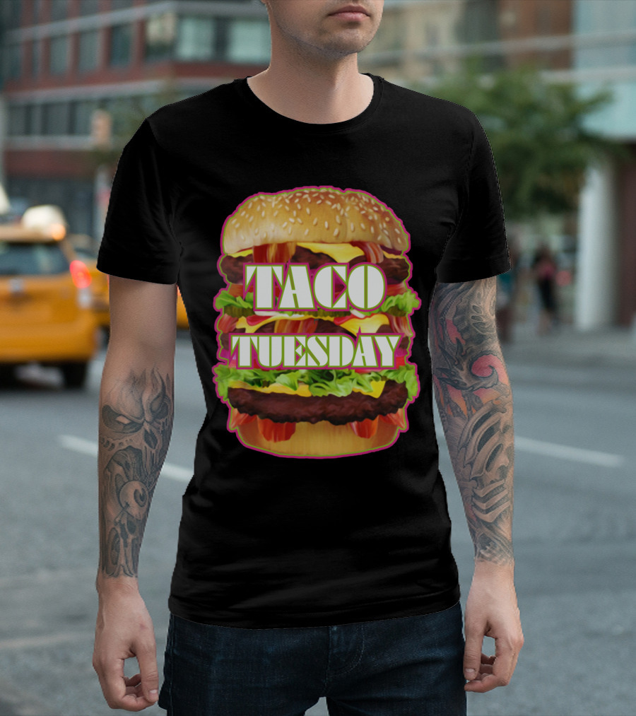 Taco Tuesday Stacked Burger Fusion T-Shirt