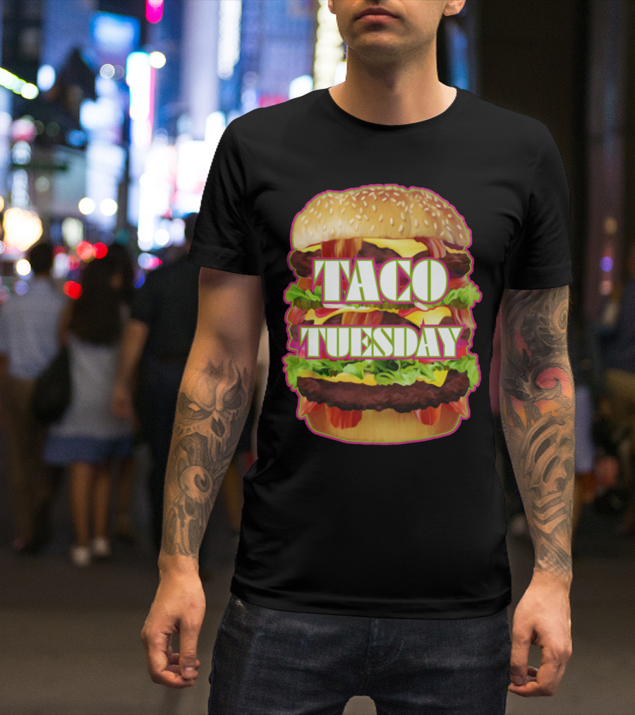 Taco Tuesday Stacked Burger Fusion T-Shirt