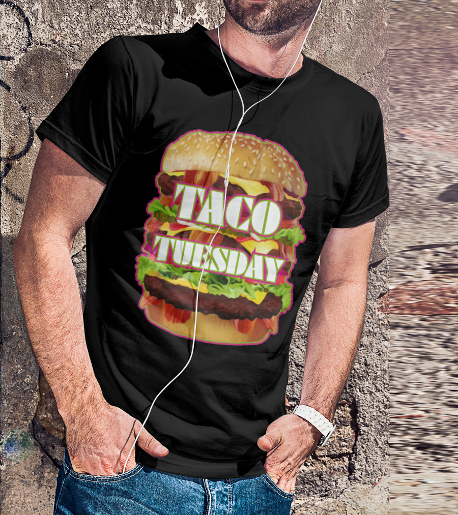 Taco Tuesday Stacked Burger Fusion T-Shirt