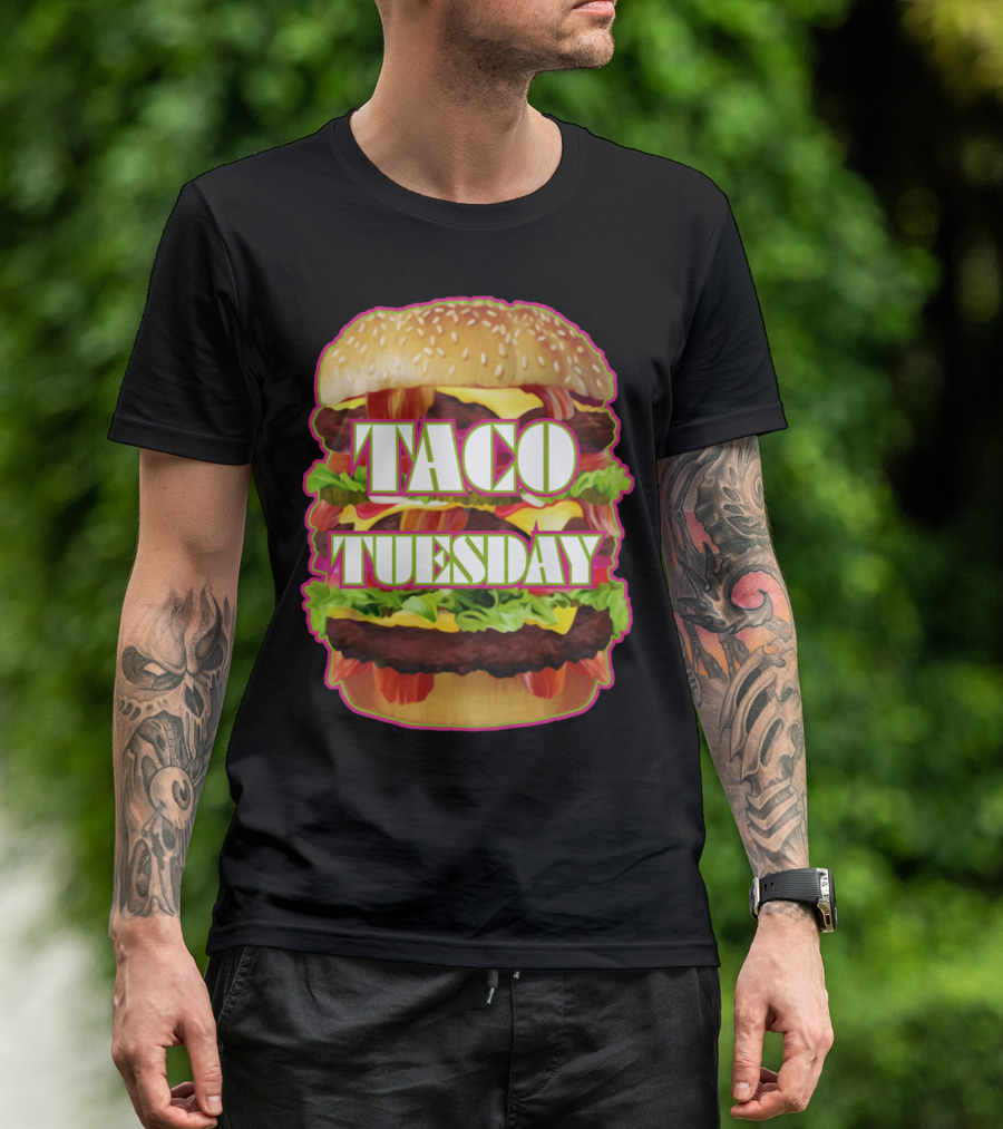 Taco Tuesday Stacked Burger Fusion T-Shirt