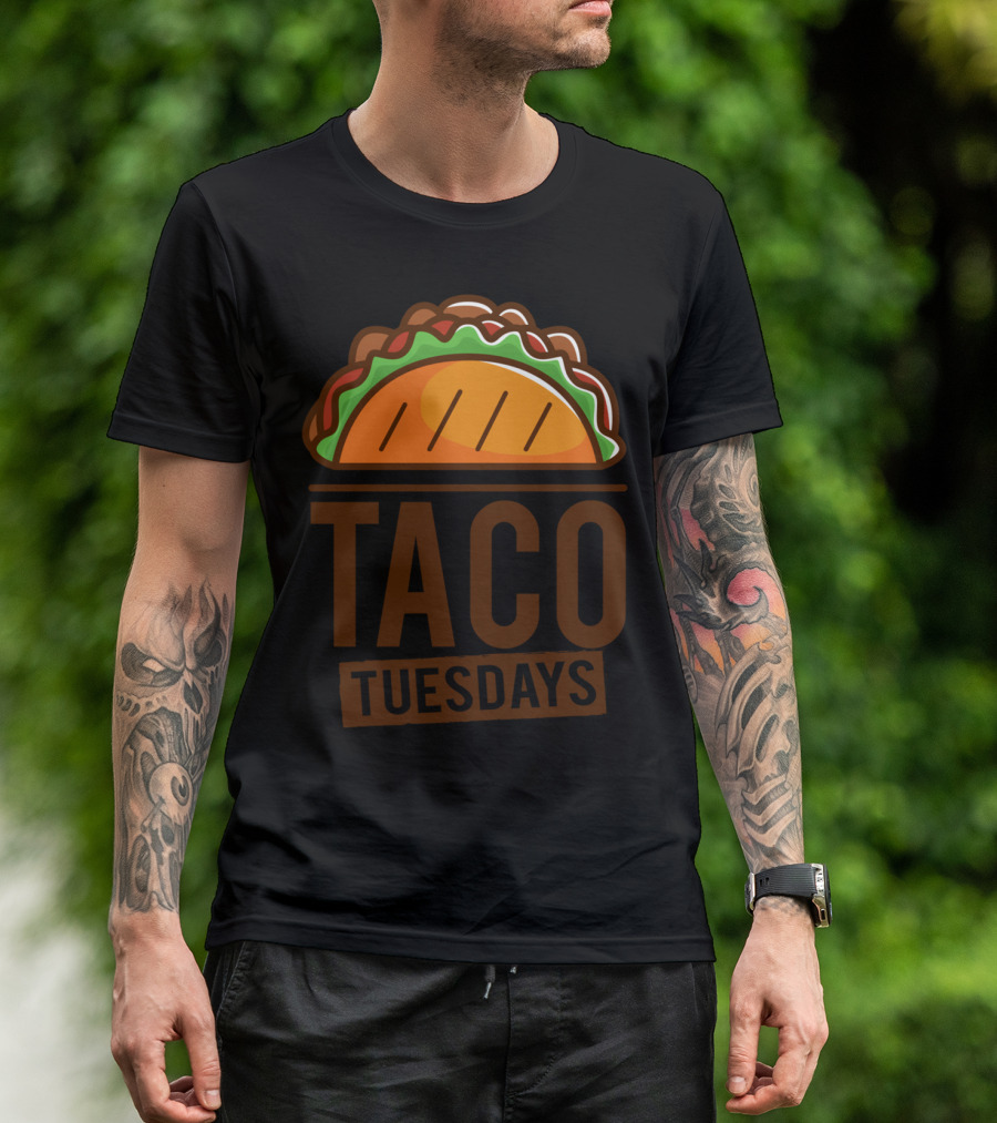 Taco Tuesdays Illustration With Colorful Taco T-Shirt