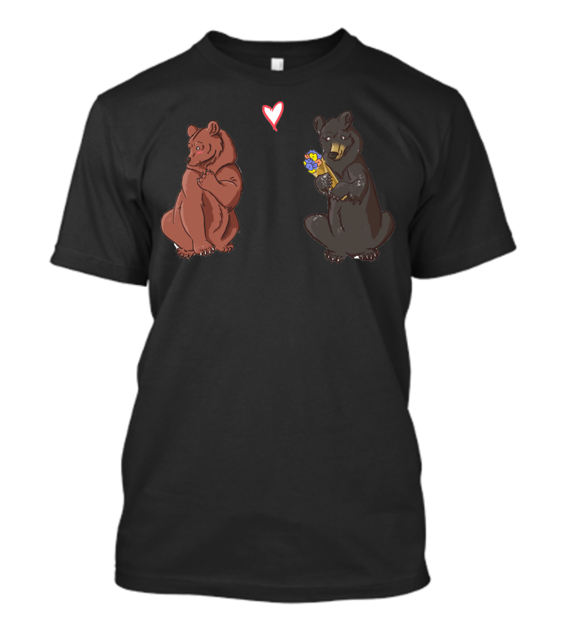 Be My HoneyBear Love With Heart And Flower Bouquet T-Shirt