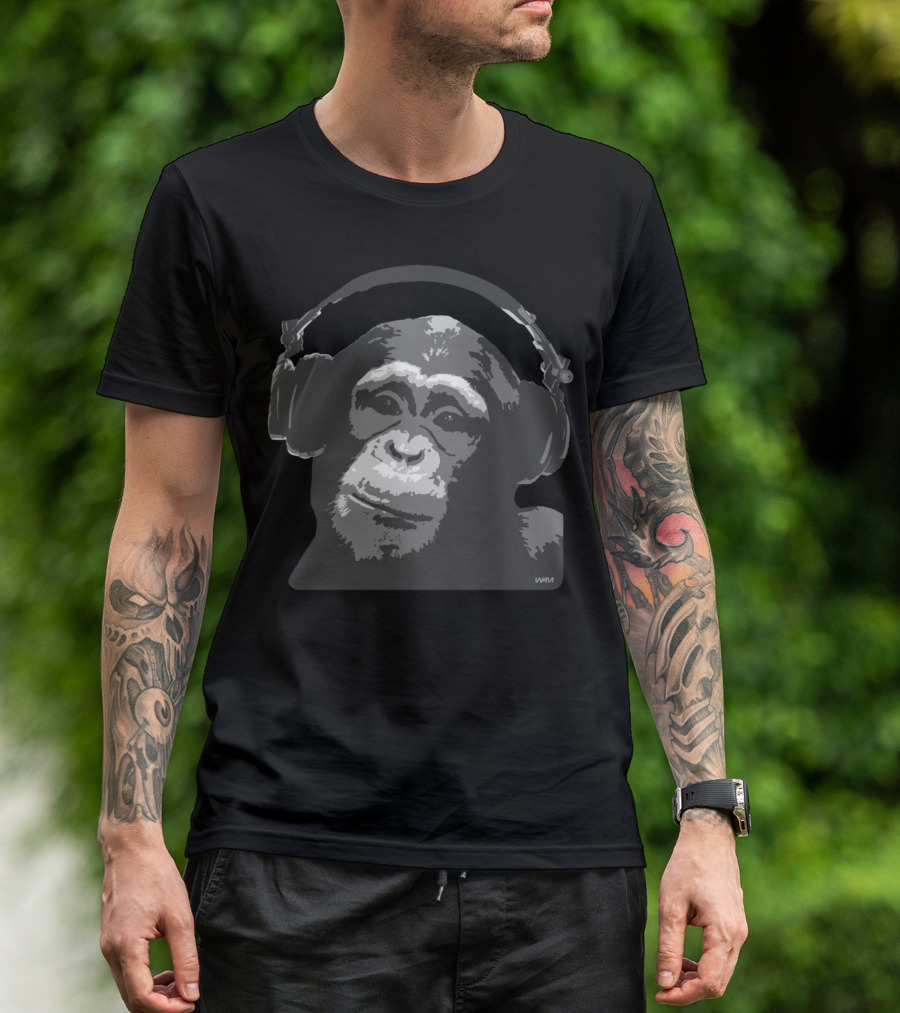 DJ Monkey Headphones Iconic Music T-Shirt