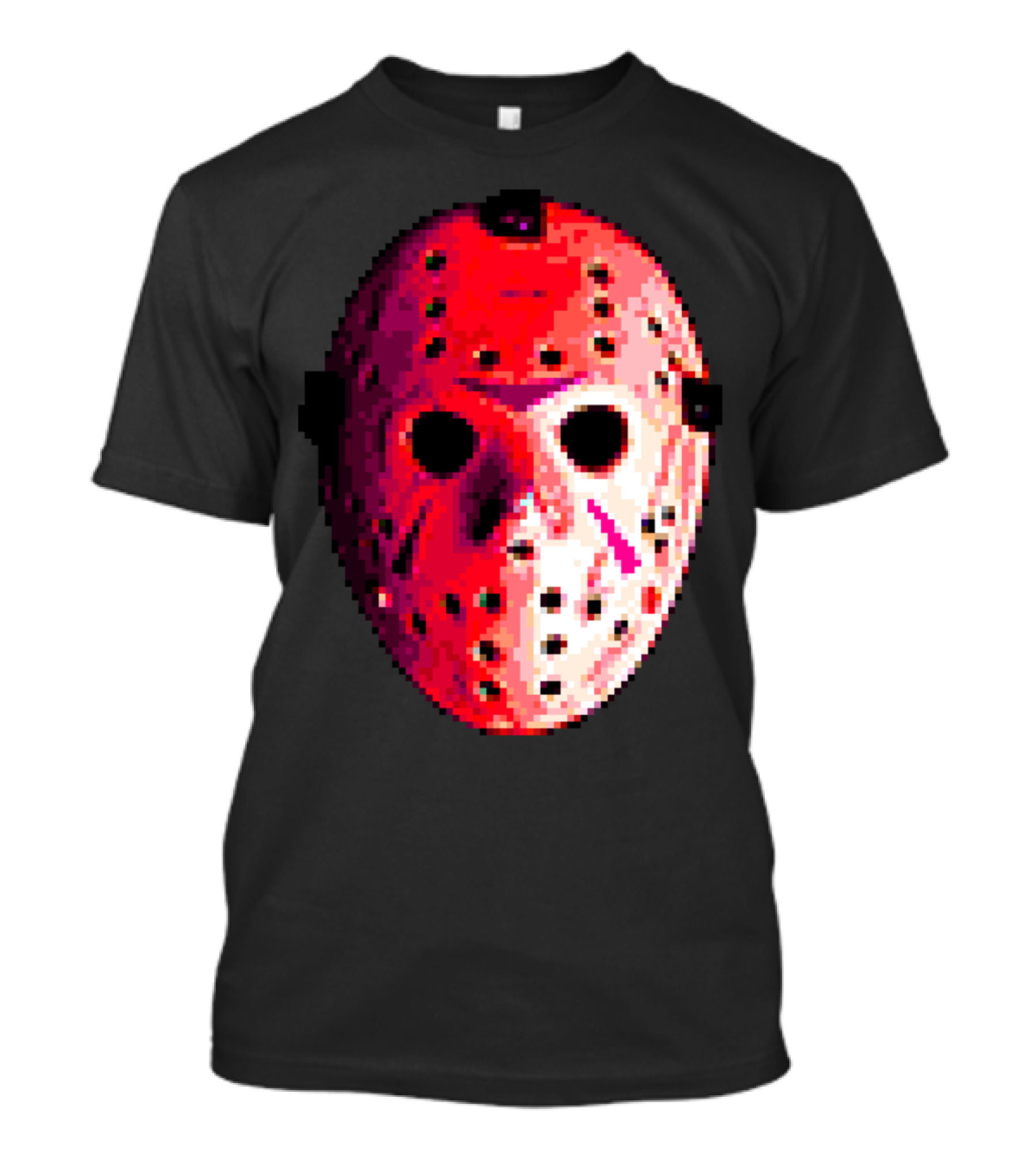 CAMP PIXEL LAKE Hockey Mask Retro Horror T-Shirt