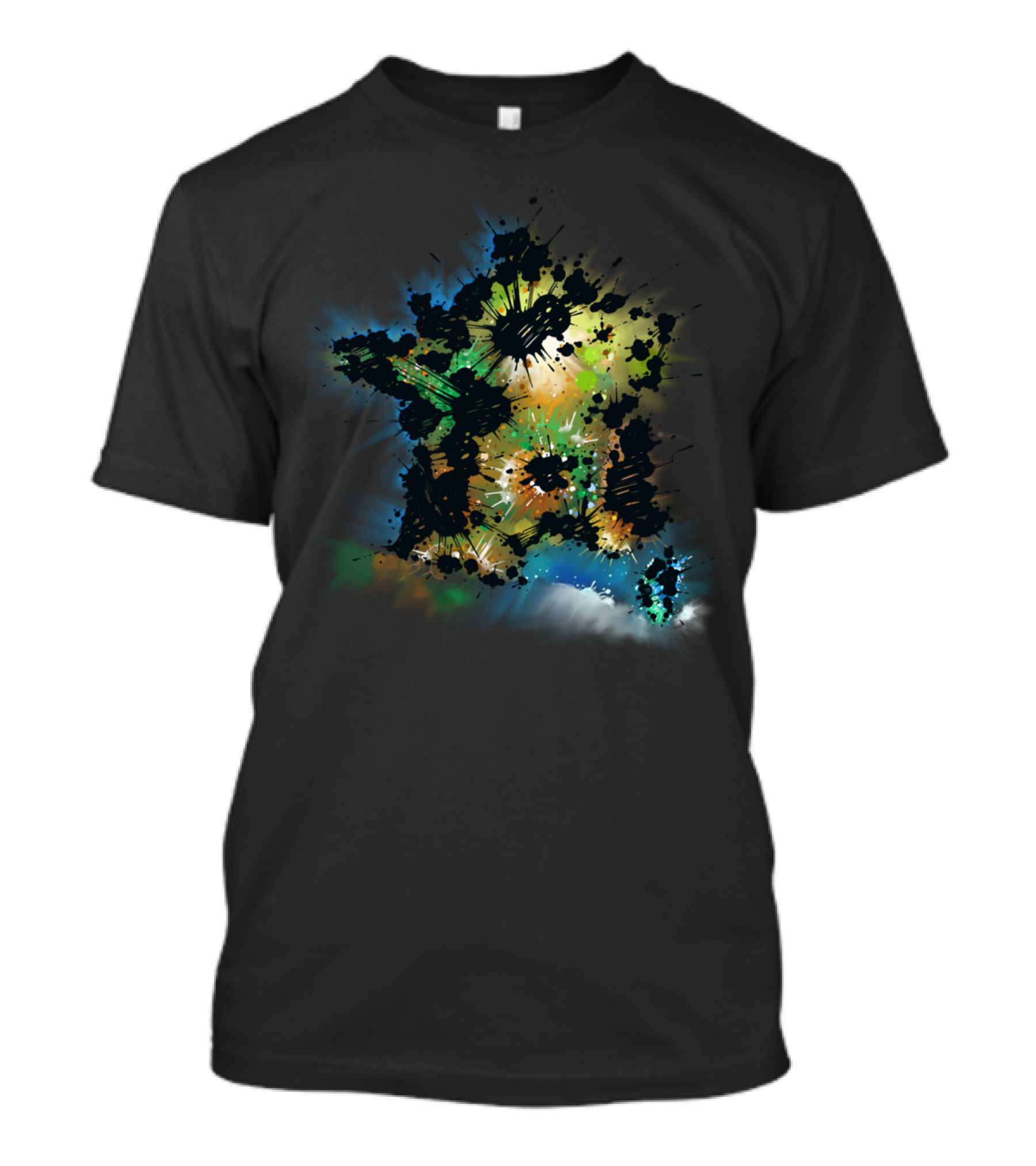 France Ink Splatter Map T-Shirt