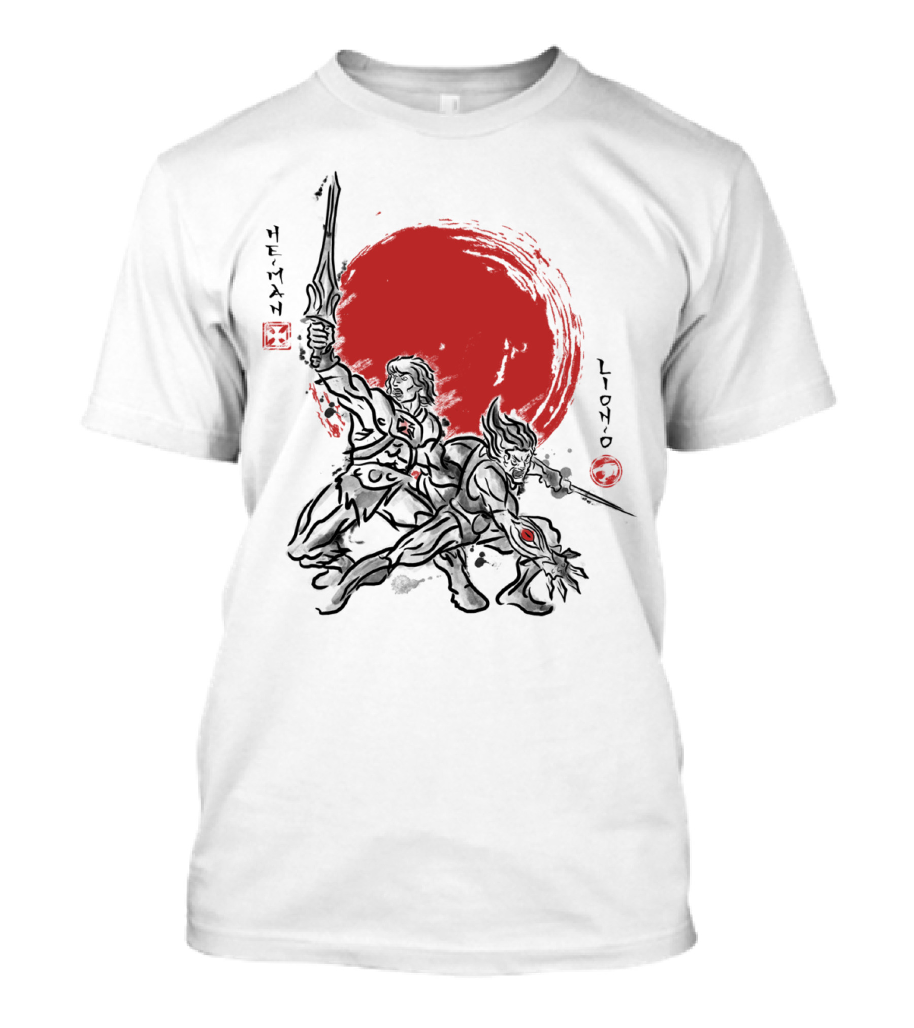 He-Man Lion-O Cosmic Warriors Red Sun Battle T-Shirt