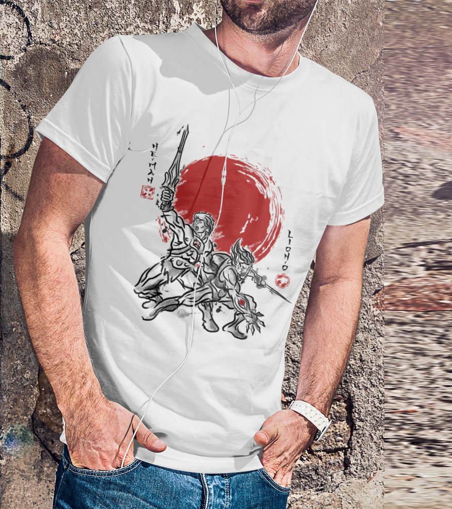 He-Man Lion-O Cosmic Warriors Red Sun Battle T-Shirt
