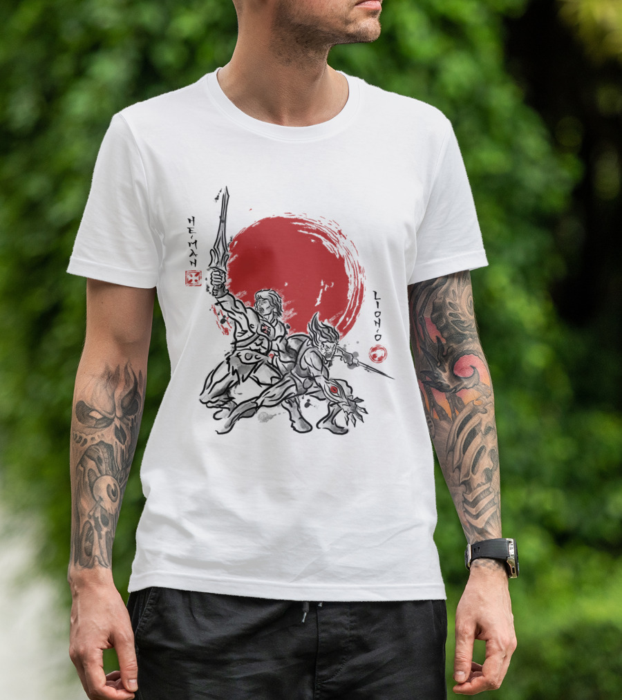 He-Man Lion-O Cosmic Warriors Red Sun Battle T-Shirt