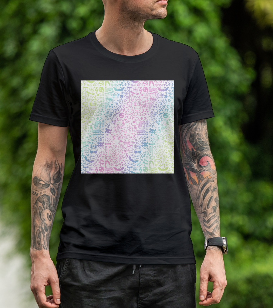 Tainted Sweets Pastel Bunny Confetti Icons T-Shirt