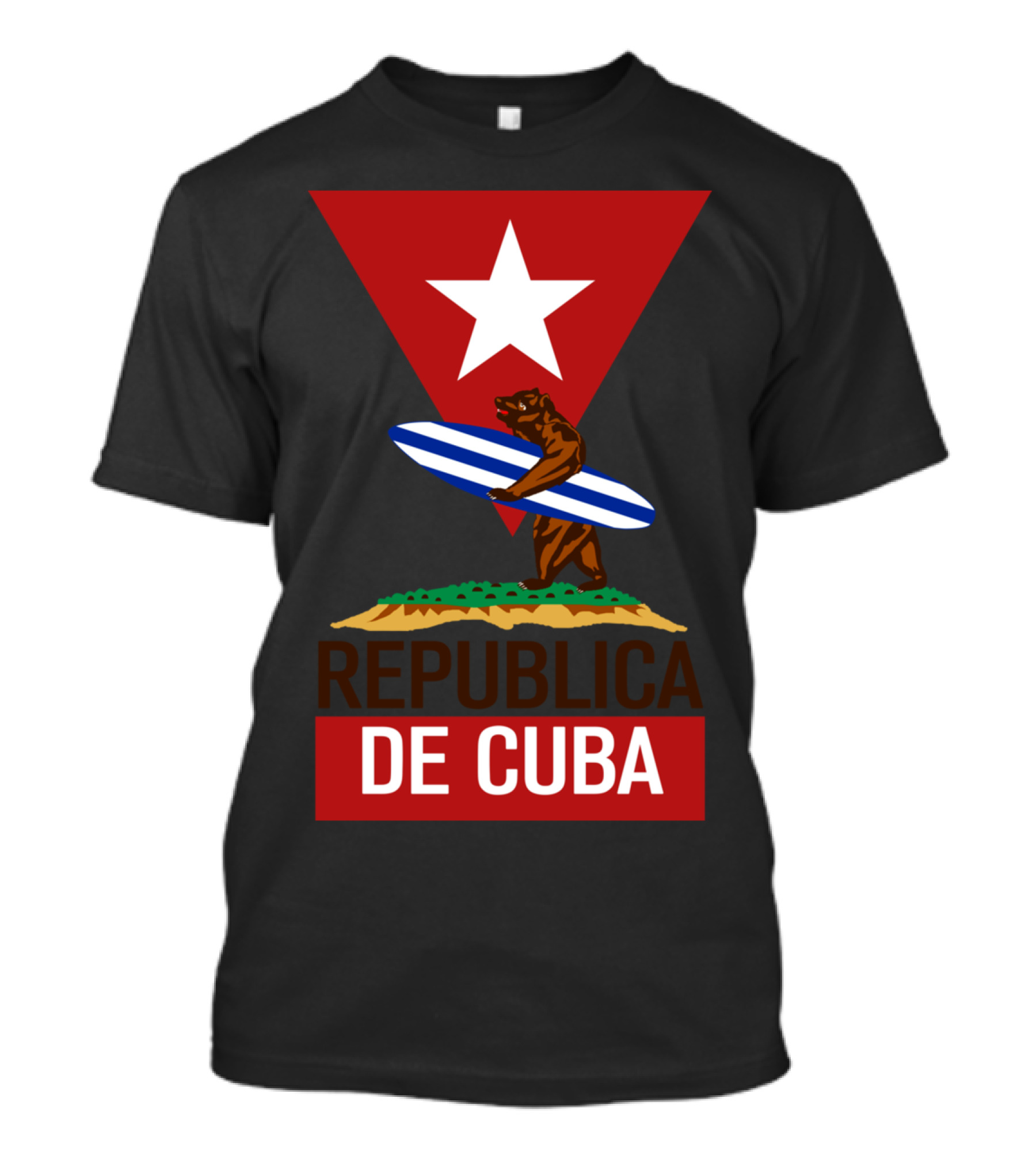 Republica De Cuba Star Bear With Surfboard In T-Shirt